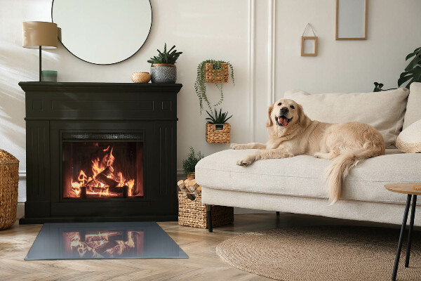 Rectangular glass hearth for wood stove Color: Dark Blue