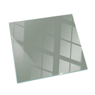 Rectangular glass hearth Gray-green color