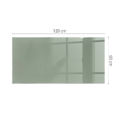 Rectangular glass hearth Gray-green color