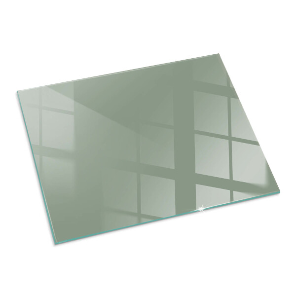 Rectangular glass hearth Gray-green color