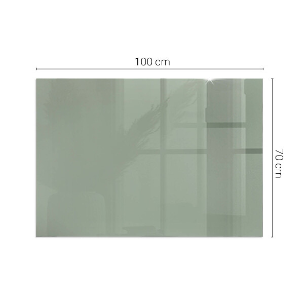 Rectangular glass hearth Gray-green color