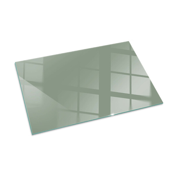 Rectangular glass hearth Gray-green color