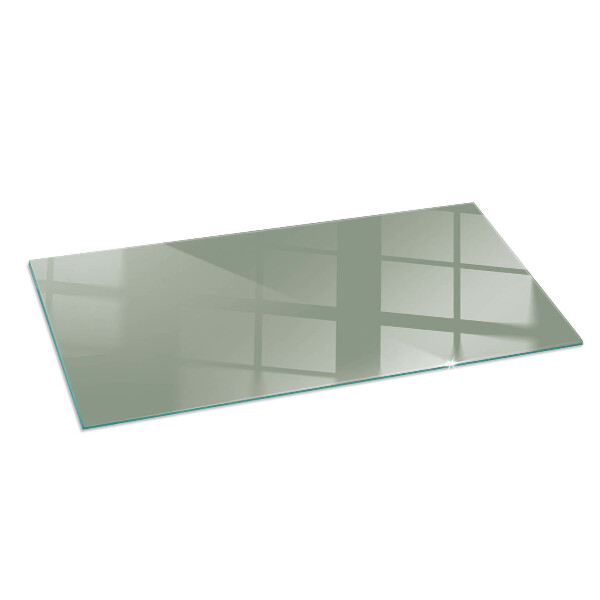 Rectangular glass hearth Gray-green color