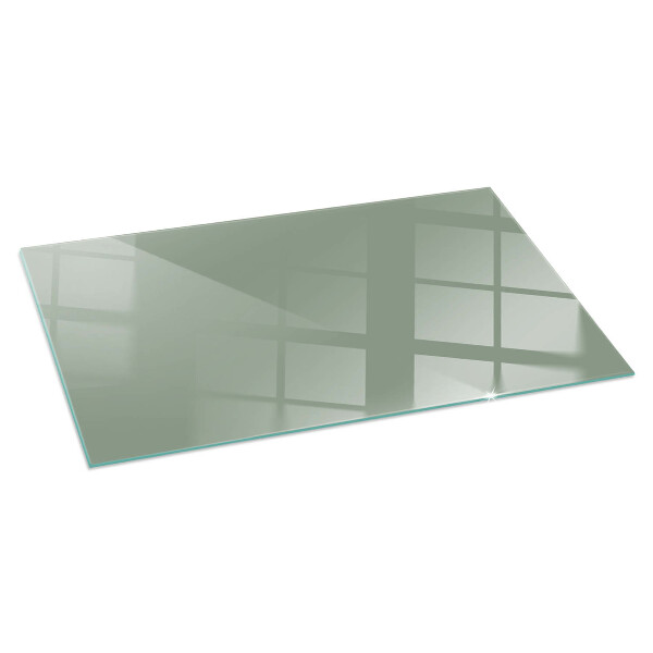 Rectangular glass hearth Gray-green color