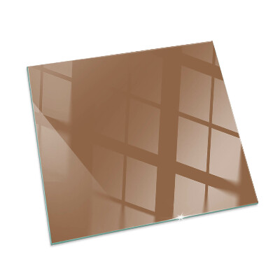 Rectangular tempered glass hearth Color Brown
