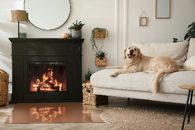 Rectangular tempered glass hearth Color Brown