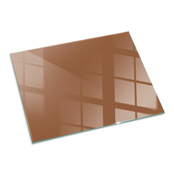 Rectangular tempered glass hearth Color Brown