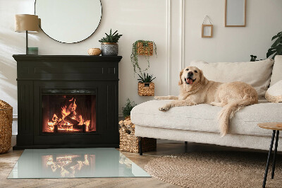 Rectangular glass hearth Color Light Green