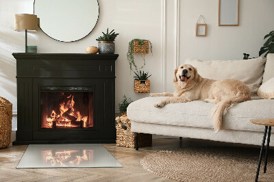 Rectangular tempered glass hearth Light Cream Color