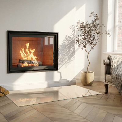 Rectangular glass hearth for wood stove Color Beige