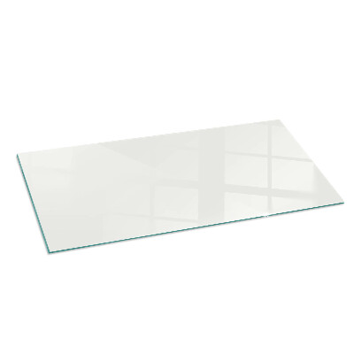 Rectangular glass hearth for wood stove Ivory color