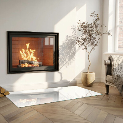 Rectangular glass hearth Color White