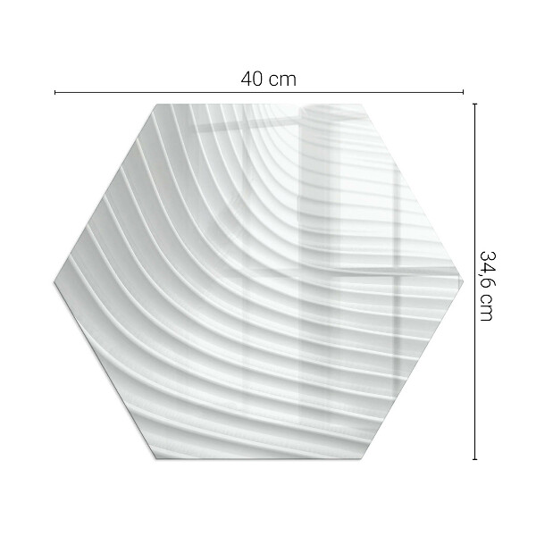 Hexagonal glass hearth for wood stove Waves of subtle shapes