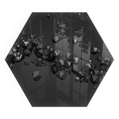 Hexagonal glass hearth Abstract cloud forms in solids