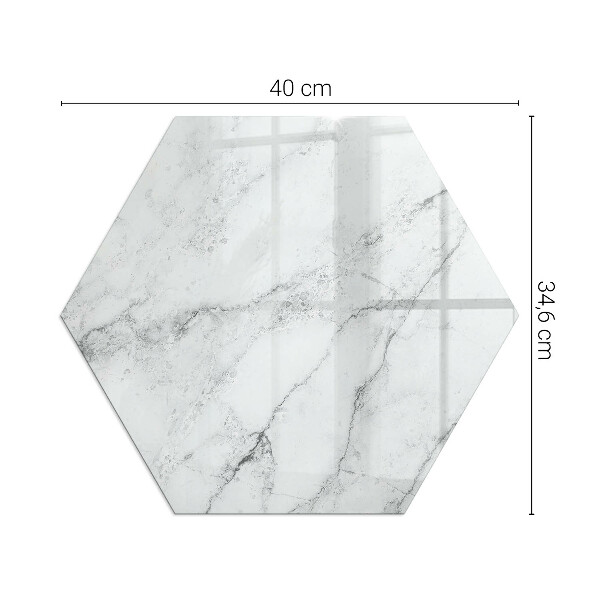 Hexagonal glass hearth for wood stove Marble accents with delicate veining