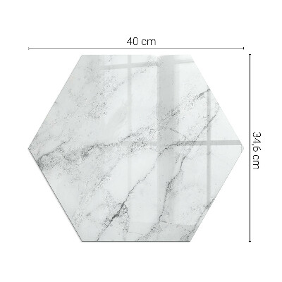Hexagonal glass hearth for wood stove Marble accents with delicate veining