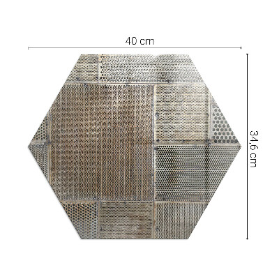 Hexagonal glass hearth Perforated steel motif
