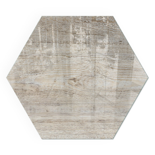 Hexagonal glass hearth for log burner Natural light wood pattern
