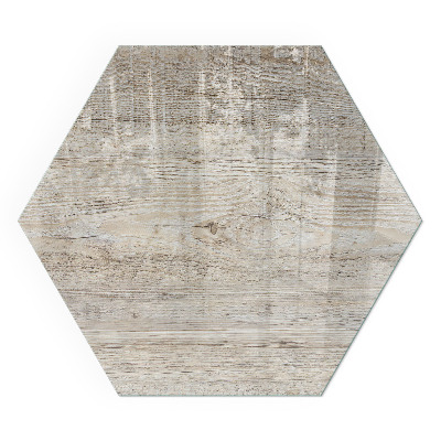 Hexagonal glass hearth for log burner Natural light wood pattern
