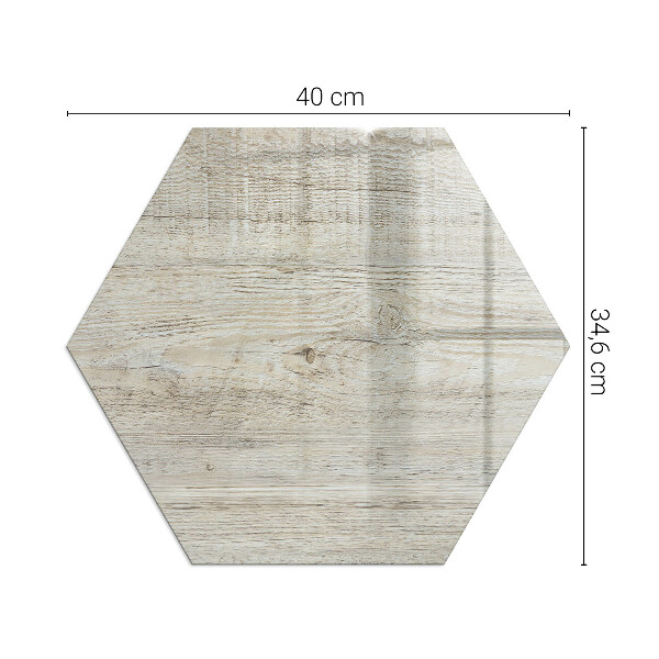 Hexagonal glass hearth for log burner Natural light wood pattern