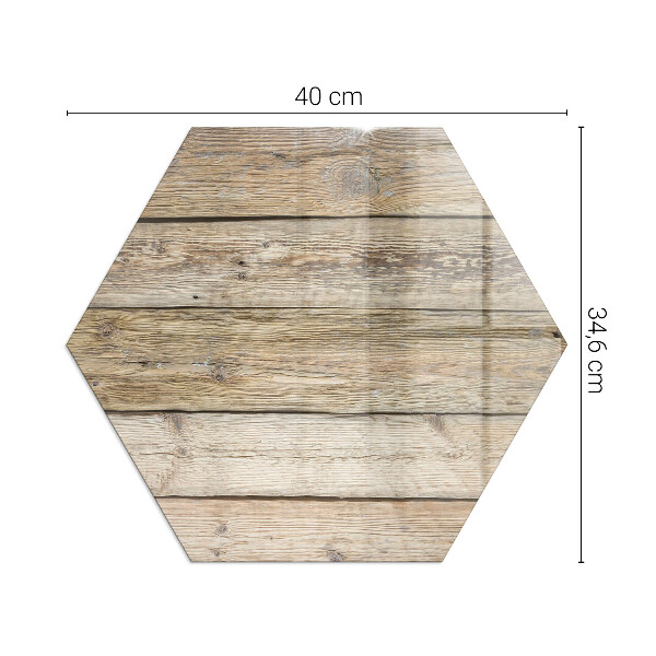 Hexagonal glass hearth Wooden mosaic in the layout