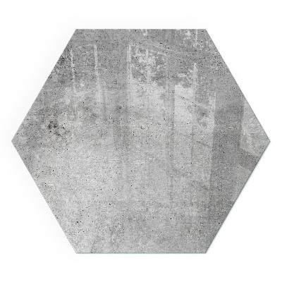 Hexagonal glass hearth for wood stove Raw concrete pattern