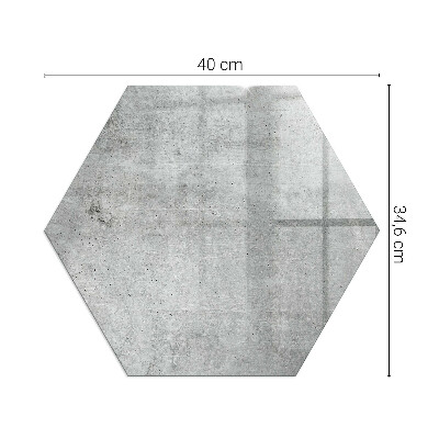 Hexagonal glass hearth for wood stove Raw concrete pattern