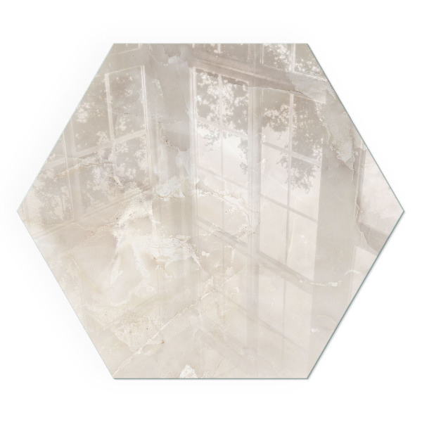 Hexagonal glass hearth Marble organic motif
