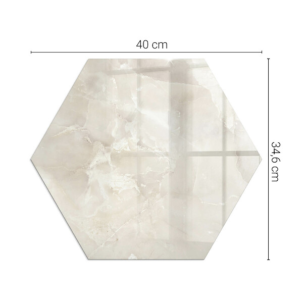 Hexagonal glass hearth Marble organic motif