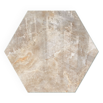 Hexagonal glass hearth for wood stove Stone pattern inspired by nature