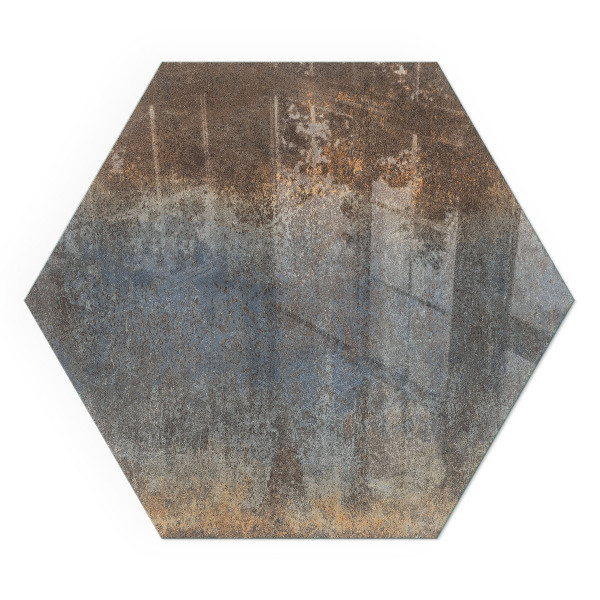 Hexagonal glass hearth Abstract pattern with varied textures