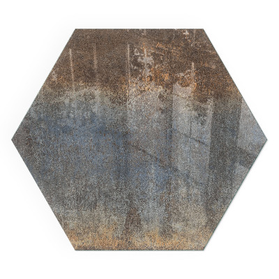 Hexagonal glass hearth Abstract pattern with varied textures