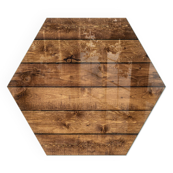Hexagonal glass hearth for log burner Natural wood grain