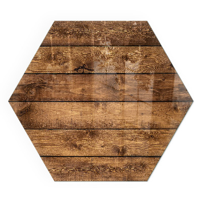 Hexagonal glass hearth for log burner Natural wood grain