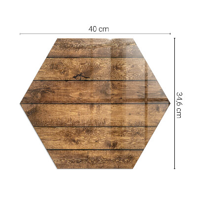 Hexagonal glass hearth for log burner Natural wood grain