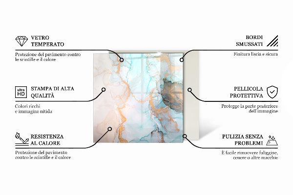Hexagonal glass hearth Board colors in different tones