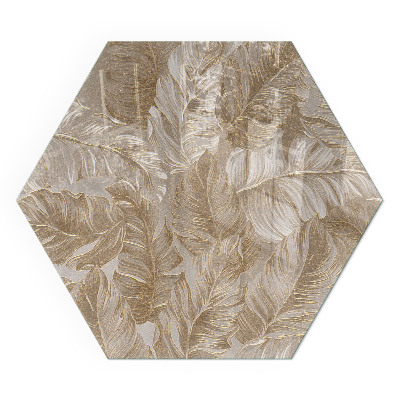 Hexagonal glass hearth Delicate leaf patterns