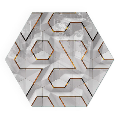 Hexagonal glass hearth Pattern of three-dimensional shapes