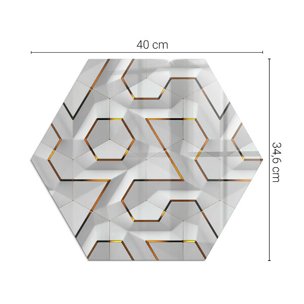 Hexagonal glass hearth Pattern of three-dimensional shapes