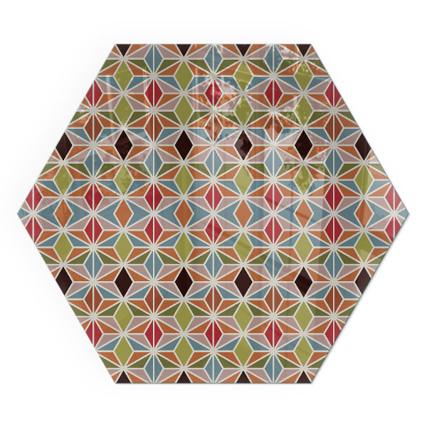 Hexagonal glass hearth Polygonal patterns on the web