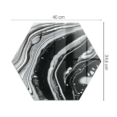 Hexagonal glass hearth for log burner Abstract wavy and linear patterns