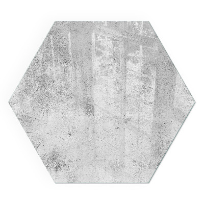 Hexagonal glass hearth for wood stove Concrete texture in a raw style