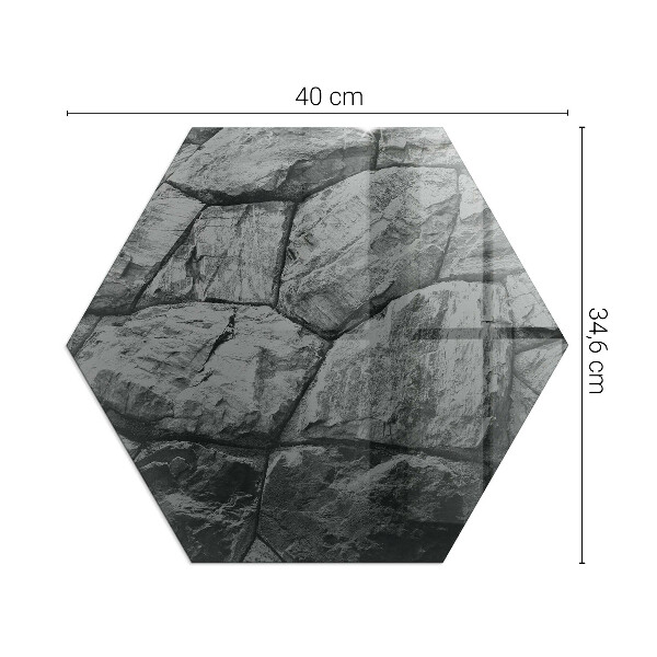Hexagonal glass hearth Stone style in a natural version
