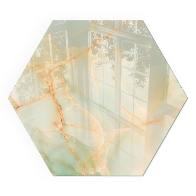 Hexagonal glass hearth Abstract marble motif
