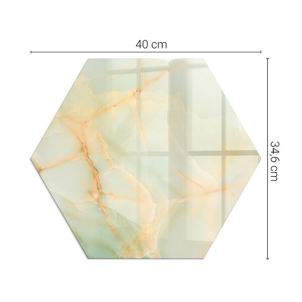 Hexagonal glass hearth Abstract marble motif