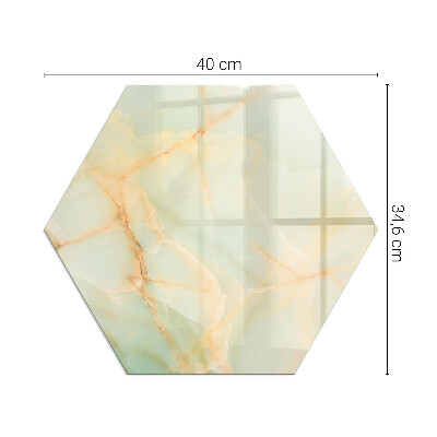 Hexagonal glass hearth Abstract marble motif