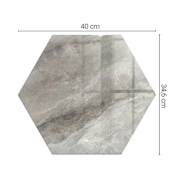 Hexagonal glass hearth for log burner Stone-inspired pattern