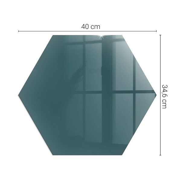 Hexagonal glass hearth for wood stove Sea Color