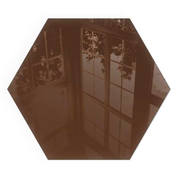 Hexagonal glass hearth for log burner Color Brown
