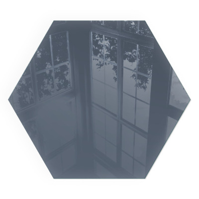 Hexagonal glass hearth for wood stove Color: Dark Blue